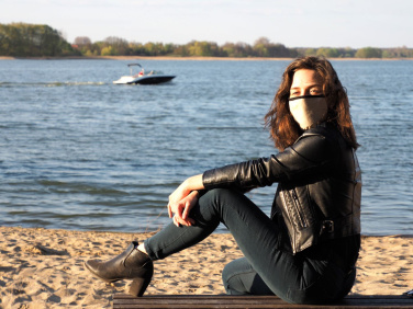 Logotrade promotional giveaway image of: MARS PRO cotton mask (size M) with pocket and HEPA filter 1380165