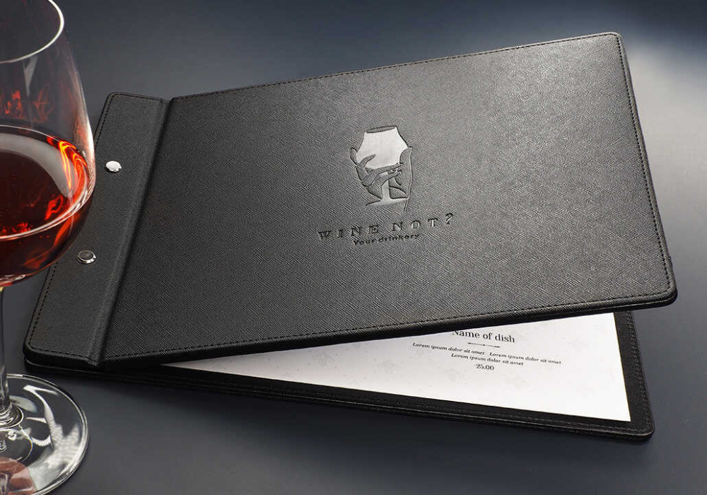 Logo trade business gifts image of: Menu cover 1083270