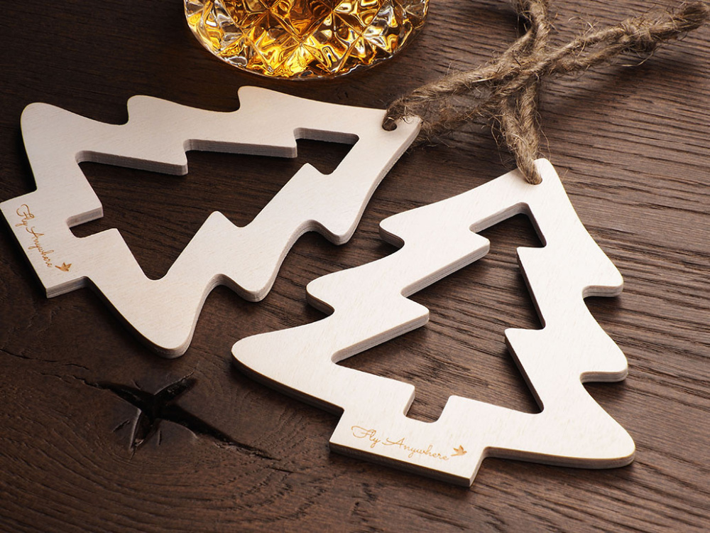 Logotrade promotional giveaway image of: Wooden Christmas Decoration 1855121