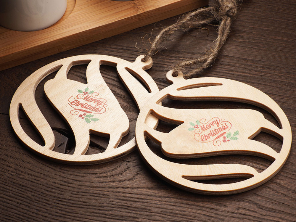 Logo trade promotional item photo of: Wooden Christmas Decoration 1856121