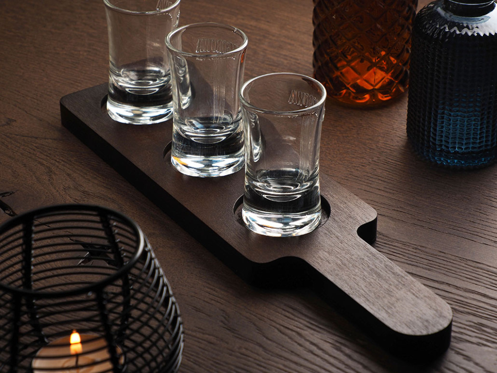 Logotrade promotional item image of: Wooden 3 Shot Serving Board 1863121