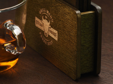 Logotrade promotional giveaway image of: Wooden box with 4 coasters 1871121