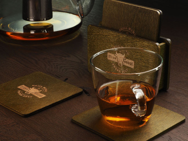 Logo trade promotional items image of: Wooden box with 4 coasters 1871121