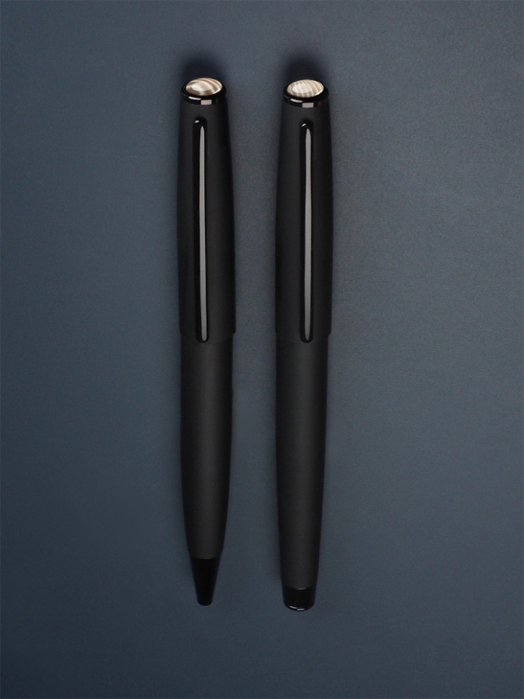 Logo trade corporate gifts picture of: Striped Flint Pen set 1284036