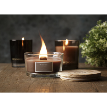 Logo trade promotional products image of: Wooosh Flame Scented Candle Dark Amber