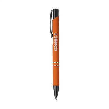 Logo trade business gifts image of: Ebony Rubberised pen