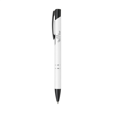 Logo trade business gift photo of: Ebony Rubberised pen
