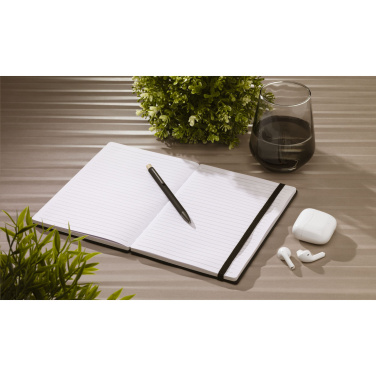 Logo trade corporate gift photo of: Bamboo Journal Naked Spine Paper Notebook Black A5