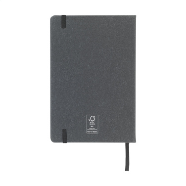 Logo trade promotional giveaways image of: Montana Recycled Leather Paper Notebook A5