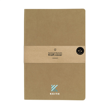 Logotrade promotional merchandise image of: Paper Notebook GRS Washable Kraft Cover A5