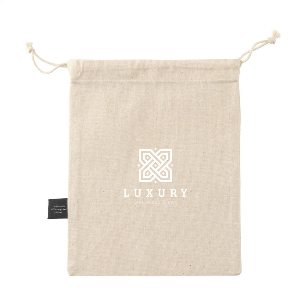 Logotrade advertising products photo of: Gift Pouch Natural GRS Recycled Cotton (150 g/m²) S