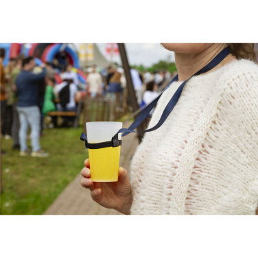 Logo trade advertising products image of: Lanyard Sublimation RPET 1.5 cm with Cup holder