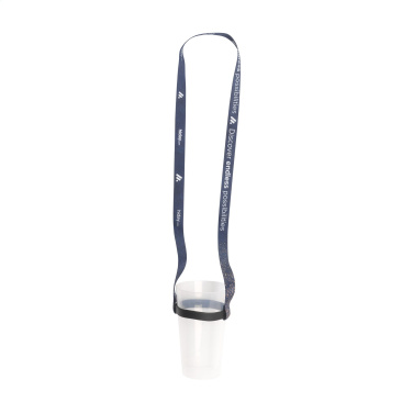 Logotrade promotional product picture of: Lanyard Sublimation RPET 1.5 cm with Cup holder