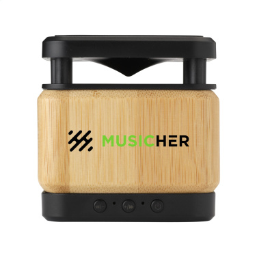 Logotrade promotional merchandise photo of: Bamboo Block Speaker with wireless charger
