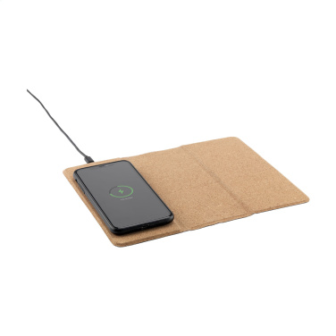 Logo trade promotional items image of: Cork Wireless Charging Mousepad