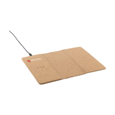 Logo trade promotional gifts image of: Cork Wireless Charging Mousepad
