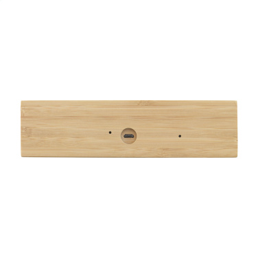 Logo trade promotional giveaway photo of: Bamboo Alarm Clock with Wireless Charger