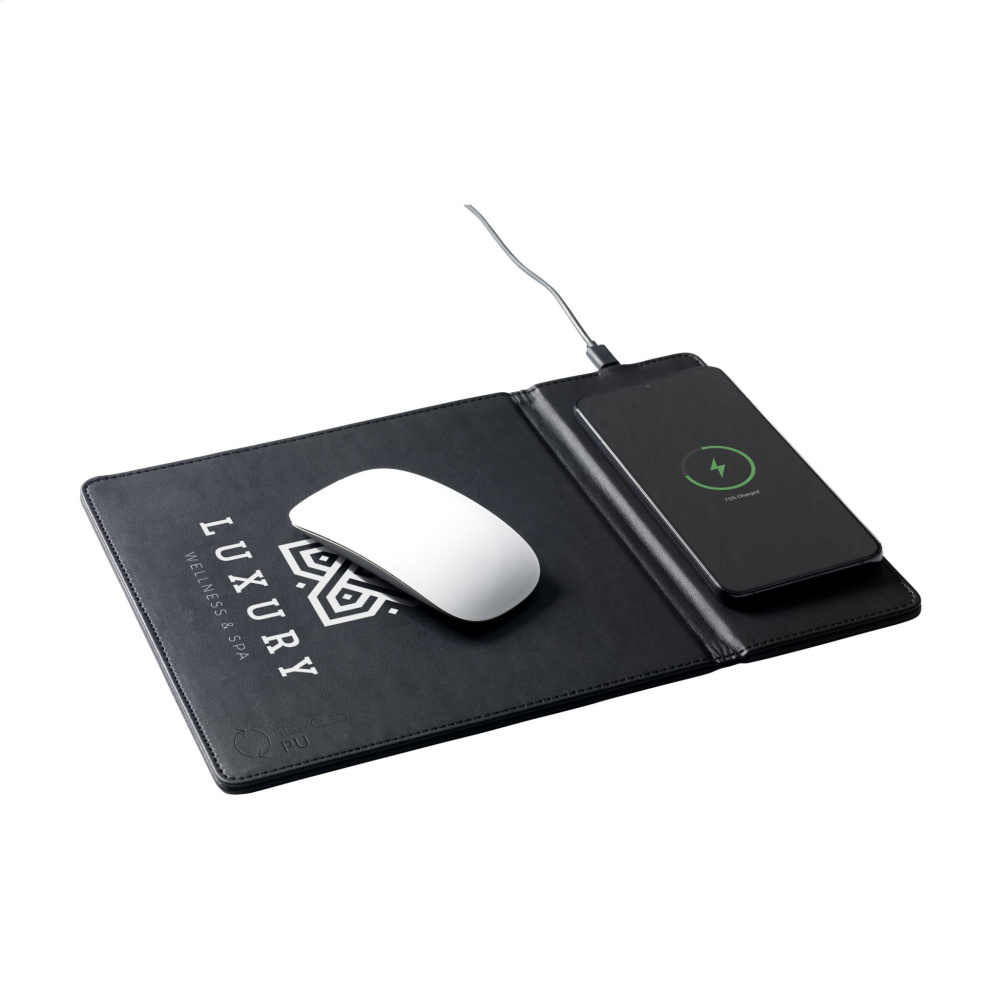 Logotrade promotional product picture of: RCS Recycled Wireless Charging Mousepad