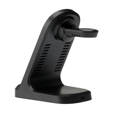 Logotrade promotional item picture of: Triple-Up RCS Recycled ABS Wireless Charger Stand