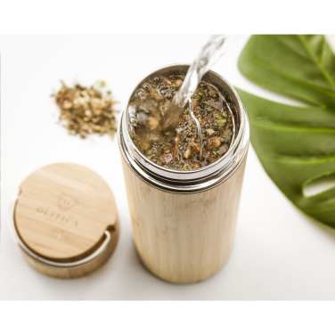 Logotrade advertising product picture of: Nikko 330 ml bamboo thermo bottle/thermo cup