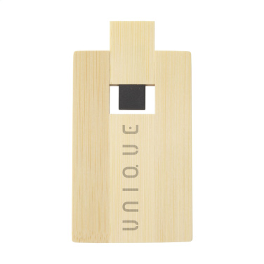 Logo trade promotional giveaways image of: CreditCard USB Bamboo 8 GB