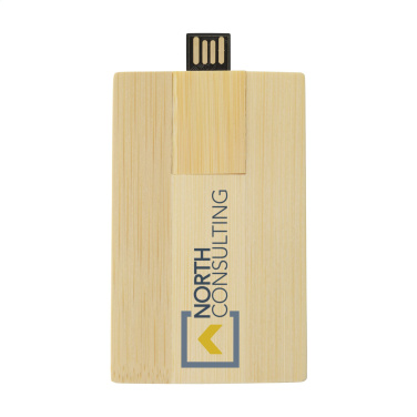 Logotrade promotional merchandise image of: CreditCard USB Bamboo 8 GB