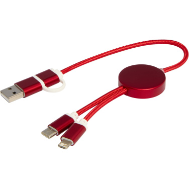 Logo trade promotional products picture of: Alasia 5-in-1 recycled aluminium and plastic 30 cm data sync and 27W fast charge cable