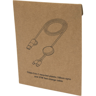 Logotrade promotional item picture of: Citala 5-in-1 recycled plastic 150 cm data sync and 27W fast charge cable
