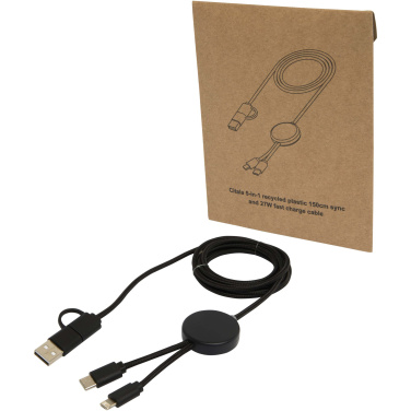 Logotrade promotional giveaways photo of: Citala 5-in-1 recycled plastic 150 cm data sync and 27W fast charge cable