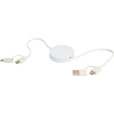 Logo trade corporate gift photo of: Citala 5-in-1 recycled plastic 90 cm retractable data sync and 40W fast charge cable