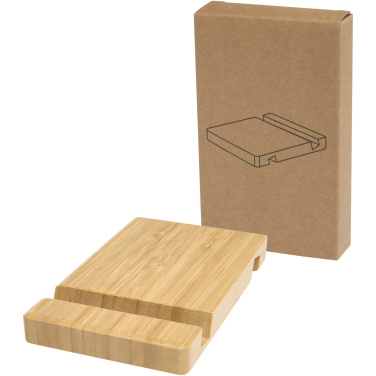 Logo trade promotional gifts image of: Bubup bamboo 2-angled tablet and phone stand
