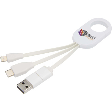 Logo trade promotional giveaways image of: Troop 4-in-1 recycled plastic charging cable