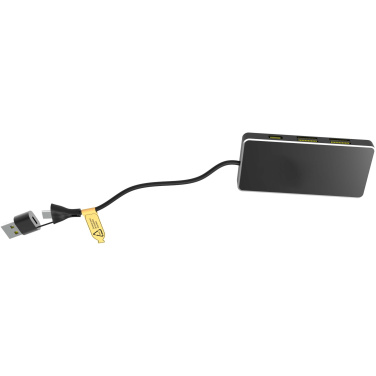 Logo trade promotional items image of: SCX.design H20 8-in-1 USB hub with dual input and 6-ports