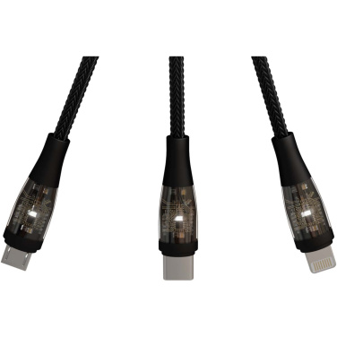 Logo trade business gifts image of: SCX.design C50 5-in-1 fast charging 100W/5A cable with digital display