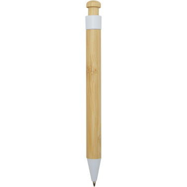 Logo trade promotional product photo of: Rattan bamboo and recycled plastic ballpoint pen (black ink)