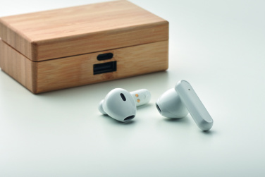Logotrade promotional merchandise photo of: TWS earbuds in bamboo case