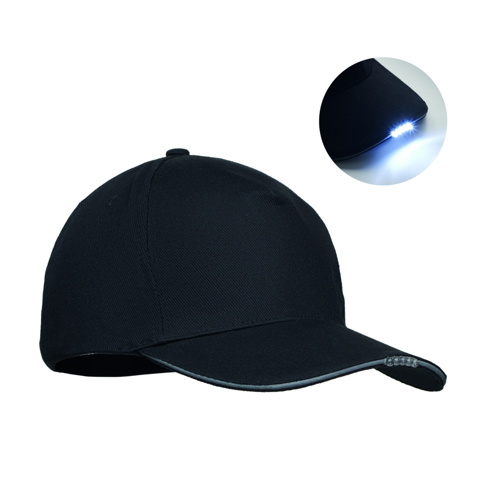 Logo trade promotional gifts picture of: 5 panel LED cotton cap 220gr/m²