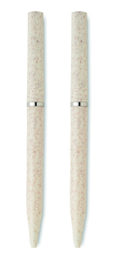 Logotrade advertising product image of: Wheat straw/ABS twist pen set