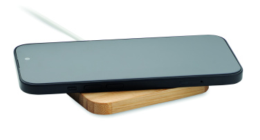 Logo trade promotional giveaways image of: 15W wireless charger in bamboo