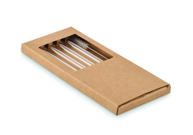 Logo trade corporate gifts picture of: 4 reusable glass straws