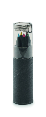 Logo trade corporate gifts picture of: 6 black colouring pencils