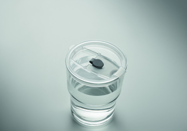 Logo trade advertising products image of: Glass tumbler with straw 400ml