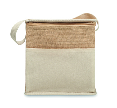 Logotrade promotional product picture of: Jute and canvas cooler bag 3L
