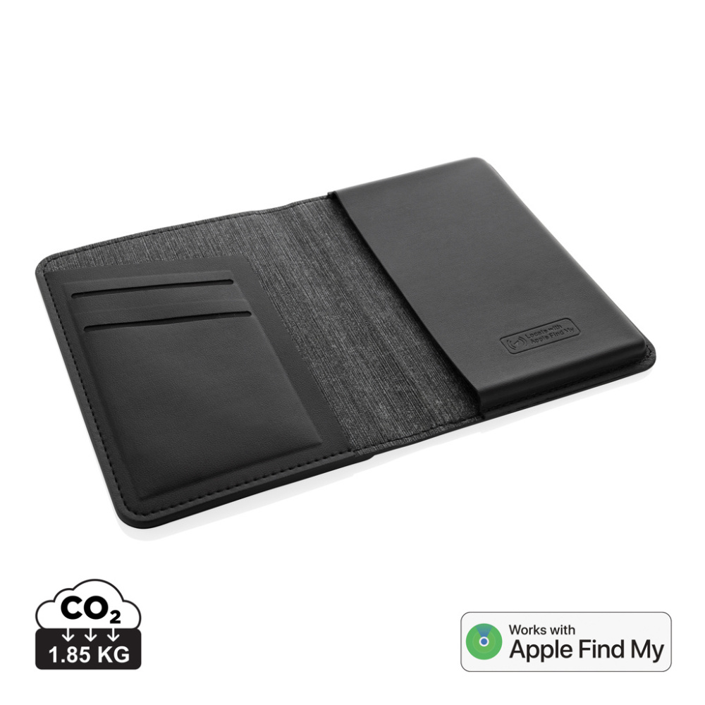 Logo trade business gifts image of: Trackmate RCS rpolyester passport holder worldwide locating