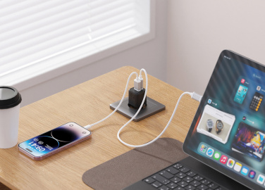 Logotrade promotional item image of: Urban Vitamin Monterey RCS recycled plastic 20W GAN charger