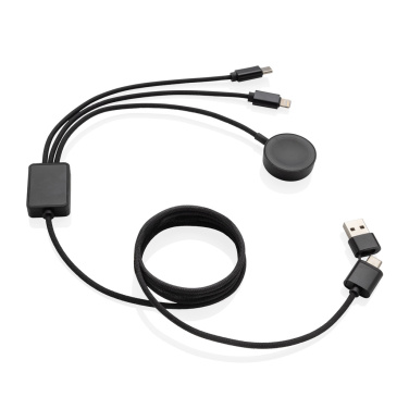 Logo trade promotional merchandise photo of: Terra RCS rPET 6-in-1 charging cable with watch charger