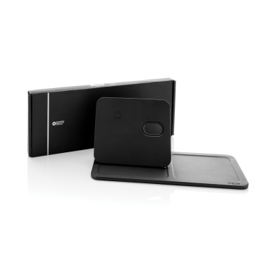 Logo trade business gift photo of: Swiss Peak 3 in 1 RCS recycled PU wireless charger desk tray