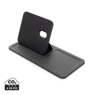 Logotrade advertising products photo of: Swiss Peak 3 in 1 RCS recycled PU wireless charger desk tray