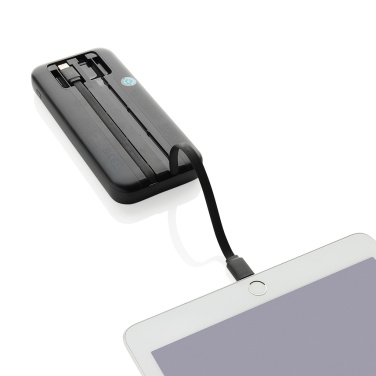 Logo trade promotional products picture of: Turbopack RCS rplastic powerbank 10.000 integrated cables