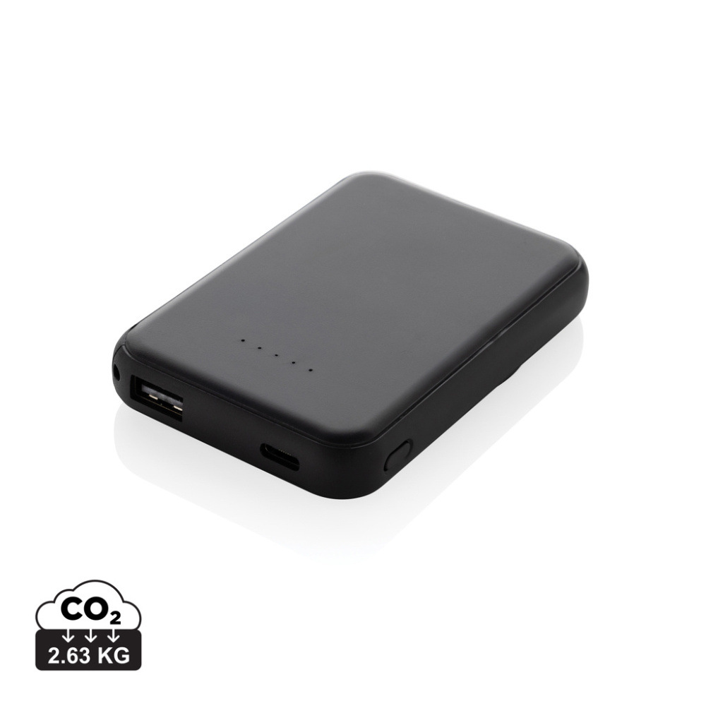 Logotrade promotional product image of: Stellar RCS recycled plastic 5000 mah 5W magnetic powerbank